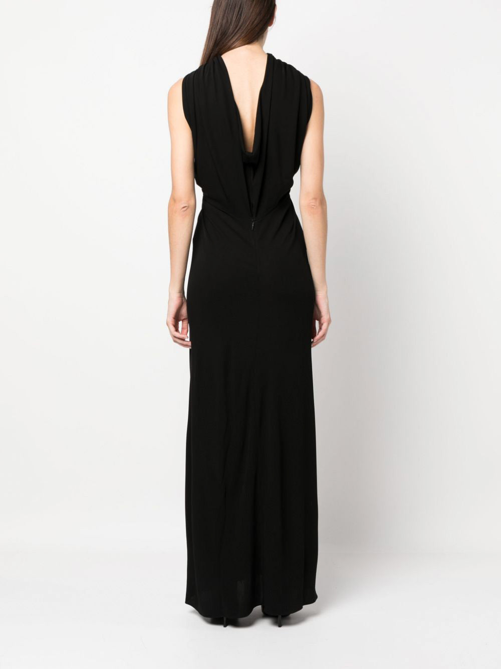 Draped Silk-Crepe Gown