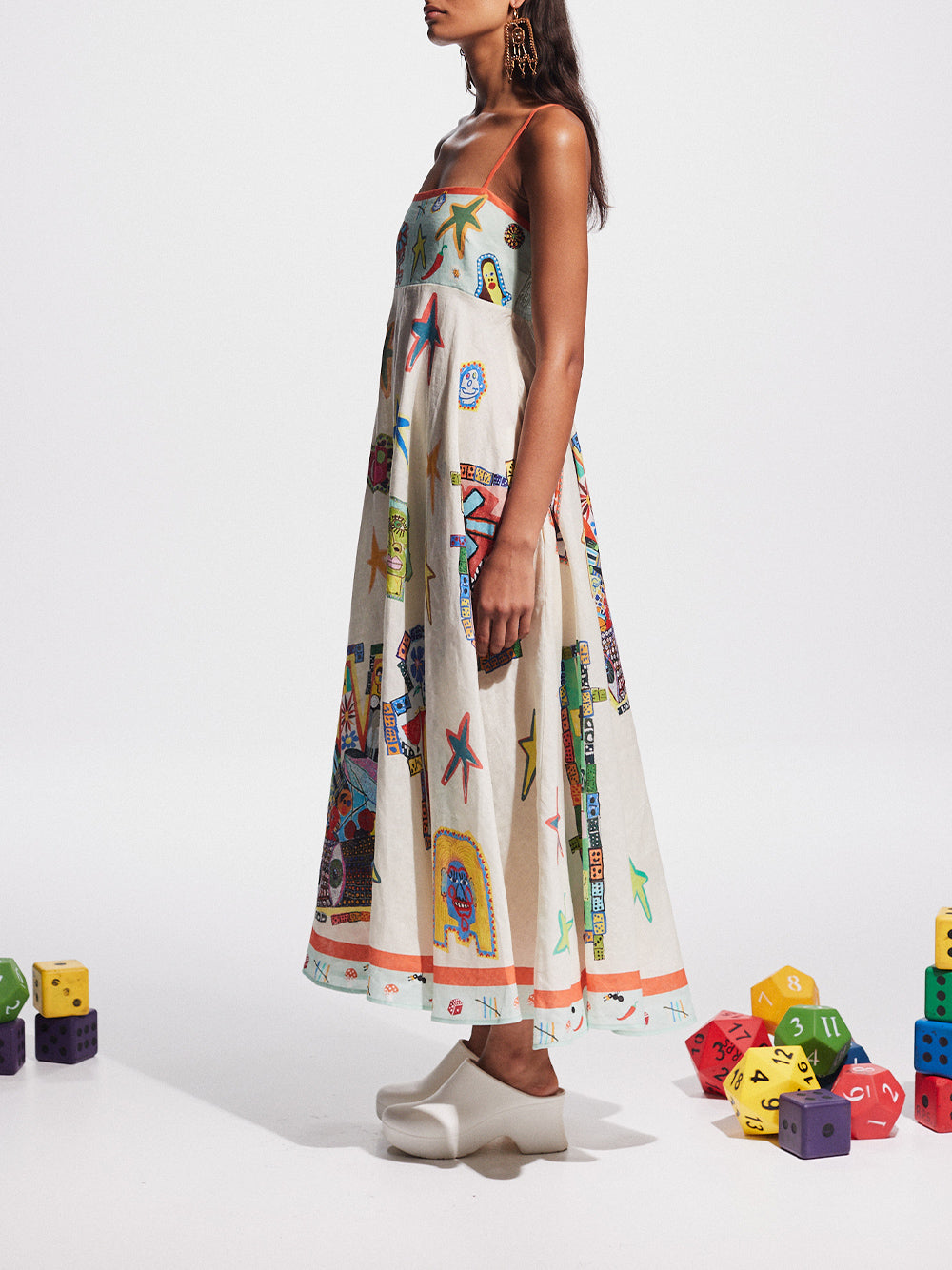 Pinball Strapless Midi Dress