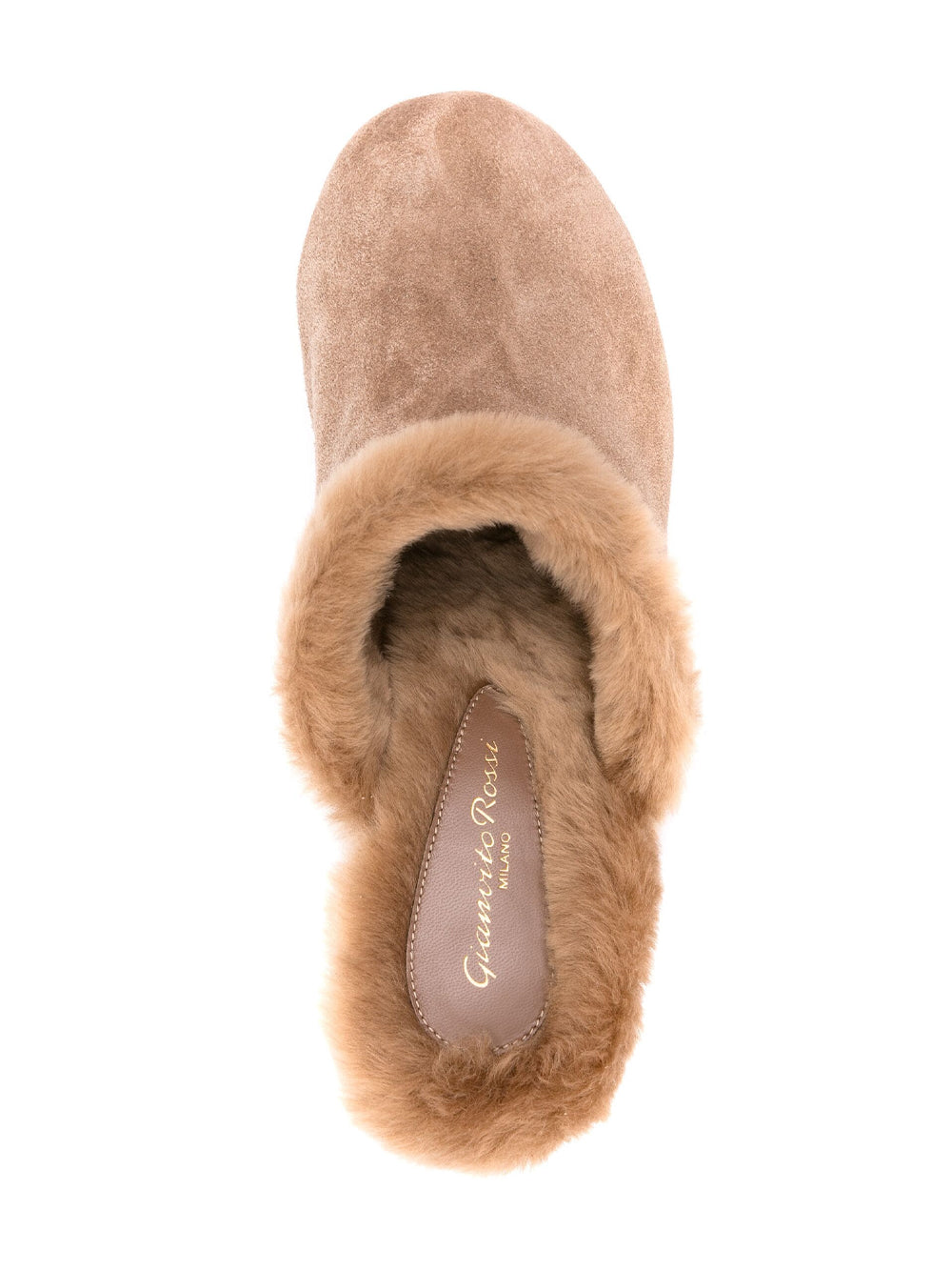 Lyss 55 Fur-Lined Suede Platform Clogs