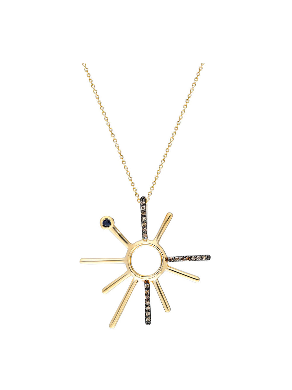 ¡Buenos Días! Mini Sun Necklace - Blue Sapphire/Diamond