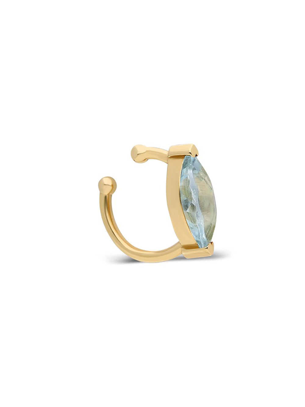 Sera Floating Marquise Ear Cuff - Aquamarine