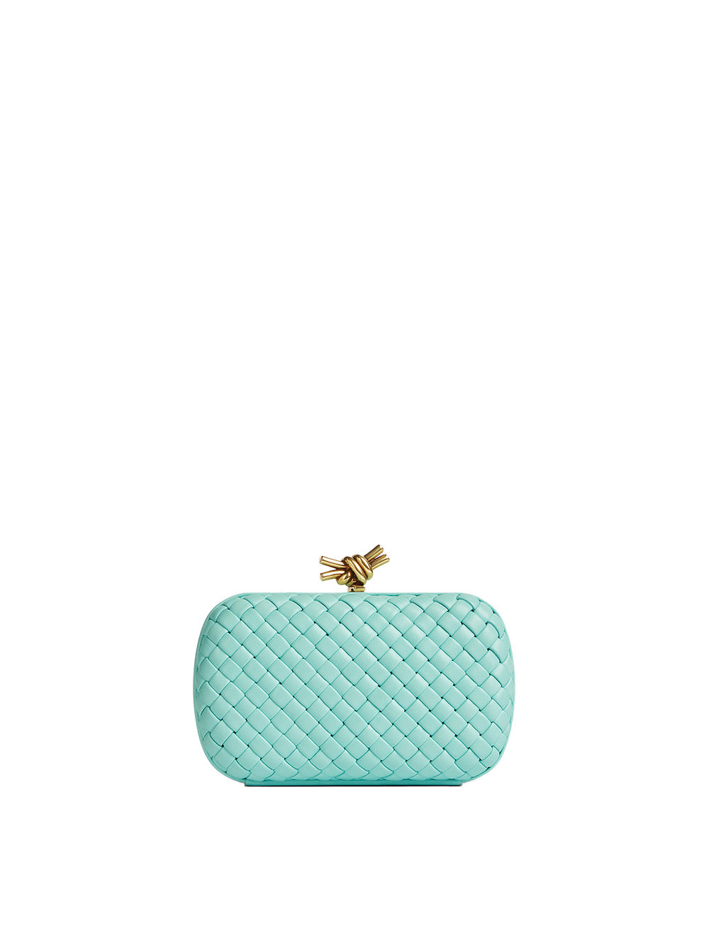 Knot Intreccio Leather Clutch, gold hardware