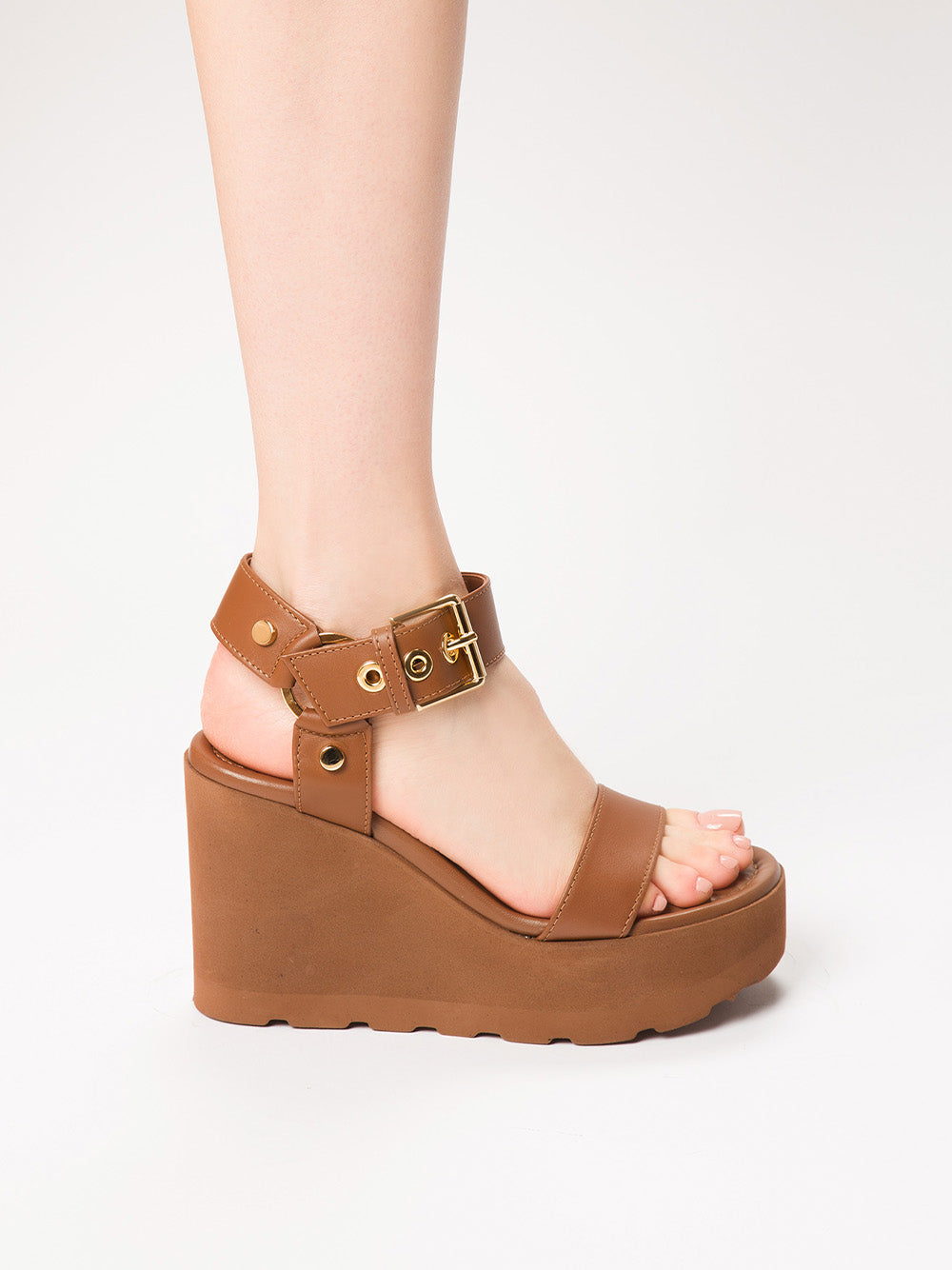 Leather Wedge Sandals