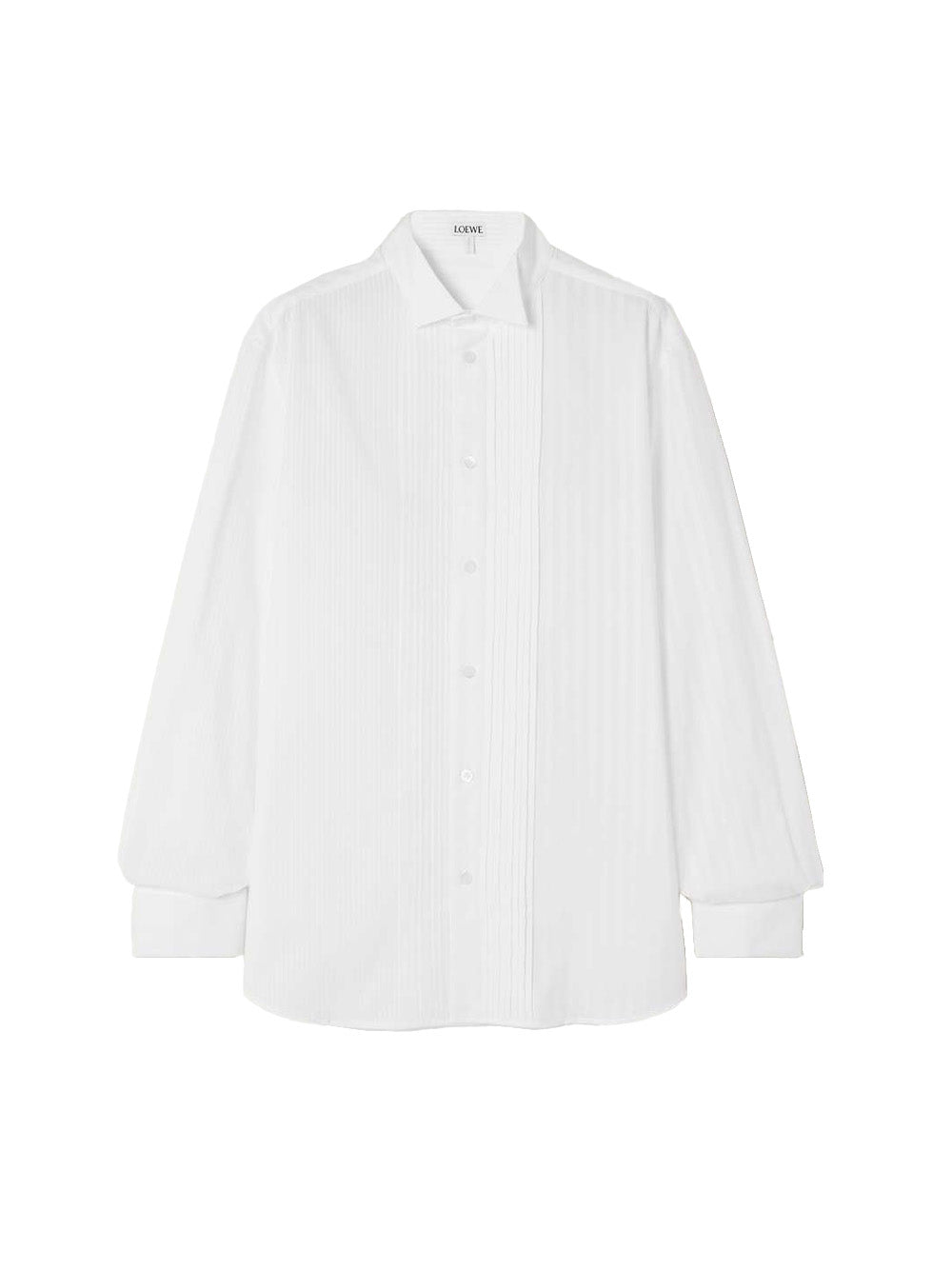 Pleated Button-down Shirt