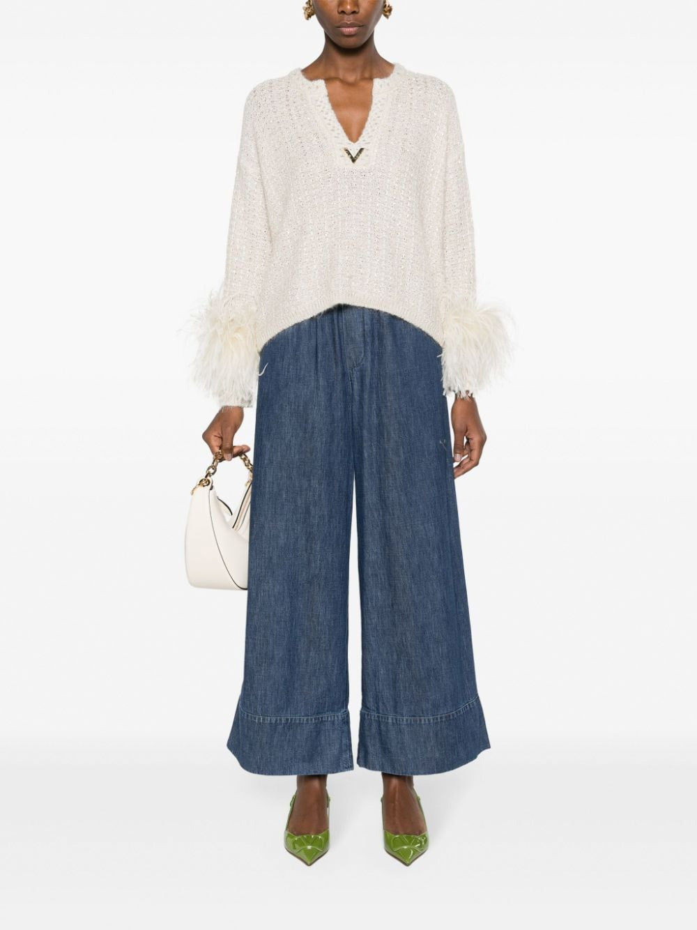 Chambray Palazzo Pants