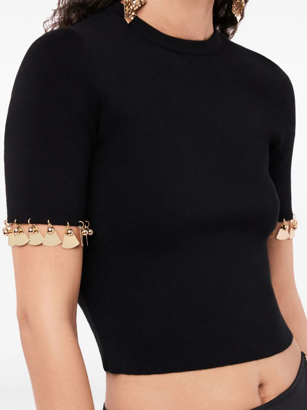 Embellished Crop Sweater