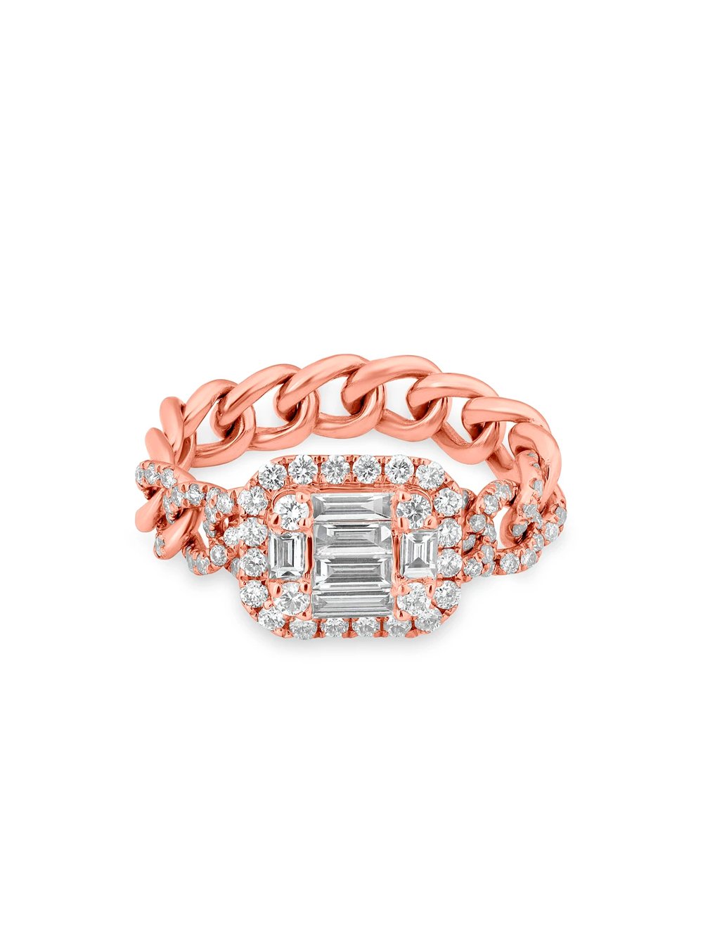 Rose Gold Baguette Diamond Nikolina RIng