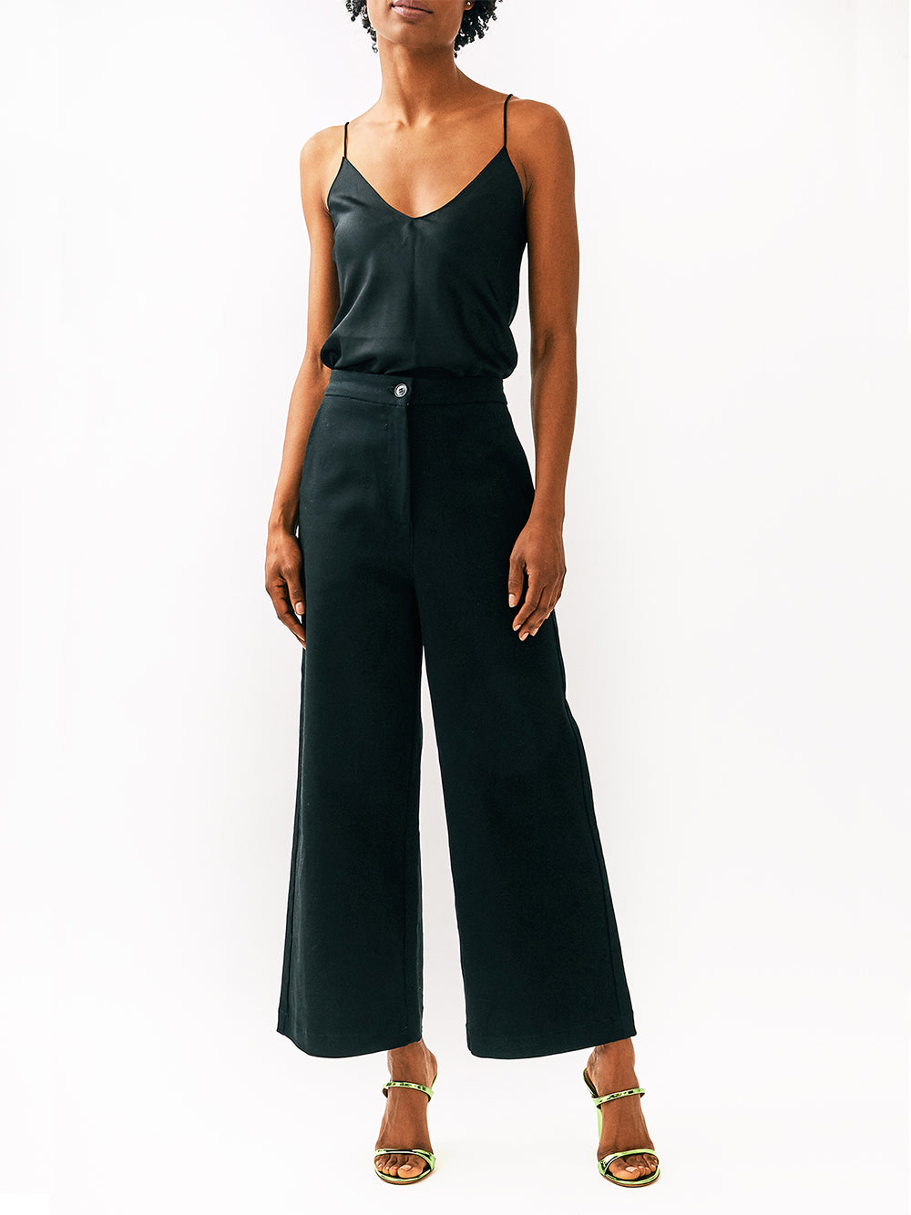 Cotton Drill Wide Leg Trousers