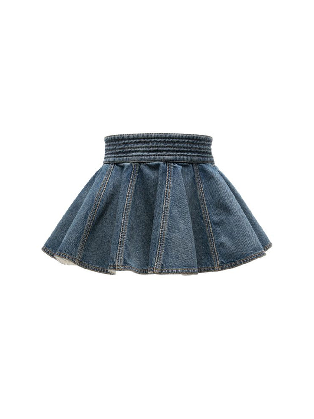 Ruffled Denim Belt