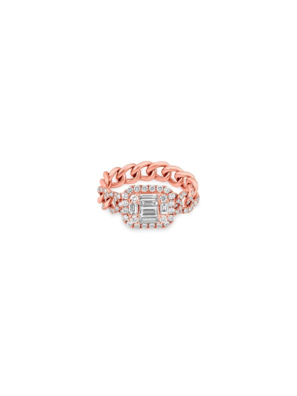 Rose Gold Baguette Diamond Nikolina RIng